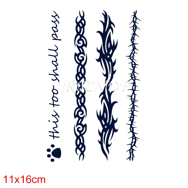 Водостойкая Временная наклейка с рисунком сока и чернил Too Must Pass ремешок для рук