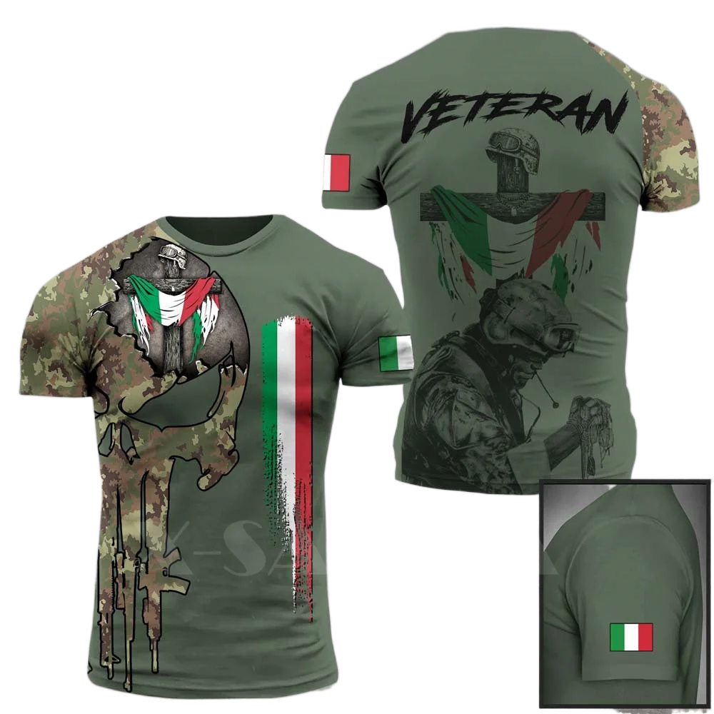 

2022 New Italian Army Camouflage T-shirt For Men 3d Printed Men's T Shirt Special Forces Veteran Tee Summer Casual Plus Size Top