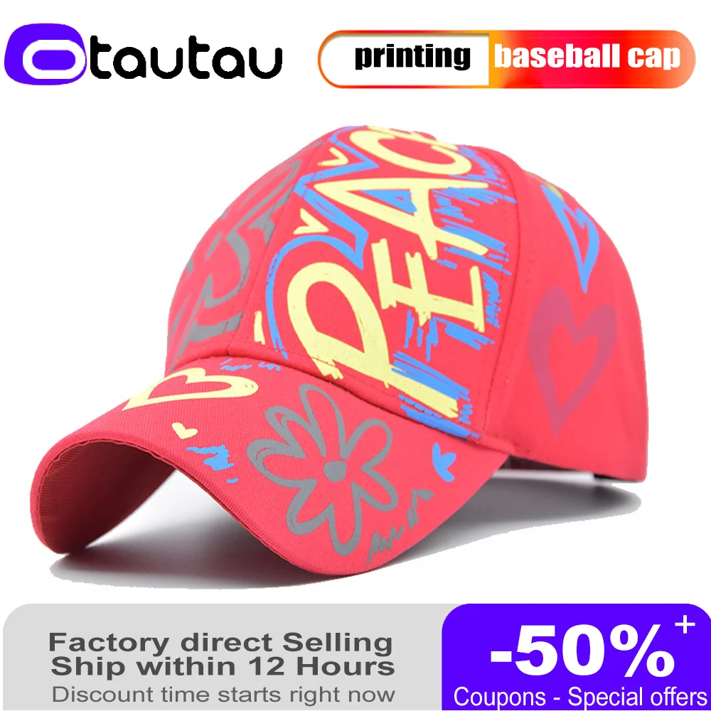 

2022 New Printed Alphabet Baseball Cap Korean Version Curved Brim Peaked Cap Summer Sunshade Hat Men and Women Hip-hop