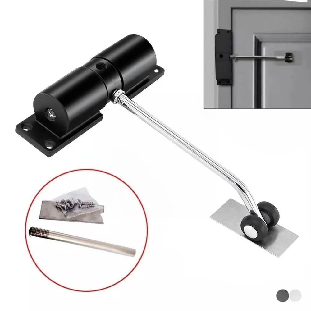 

1PC Automatic Door Closer Buffer Stops Steel Silent Spring Door Hardware Adjustable Closing Furniture Door Device Home A8F3
