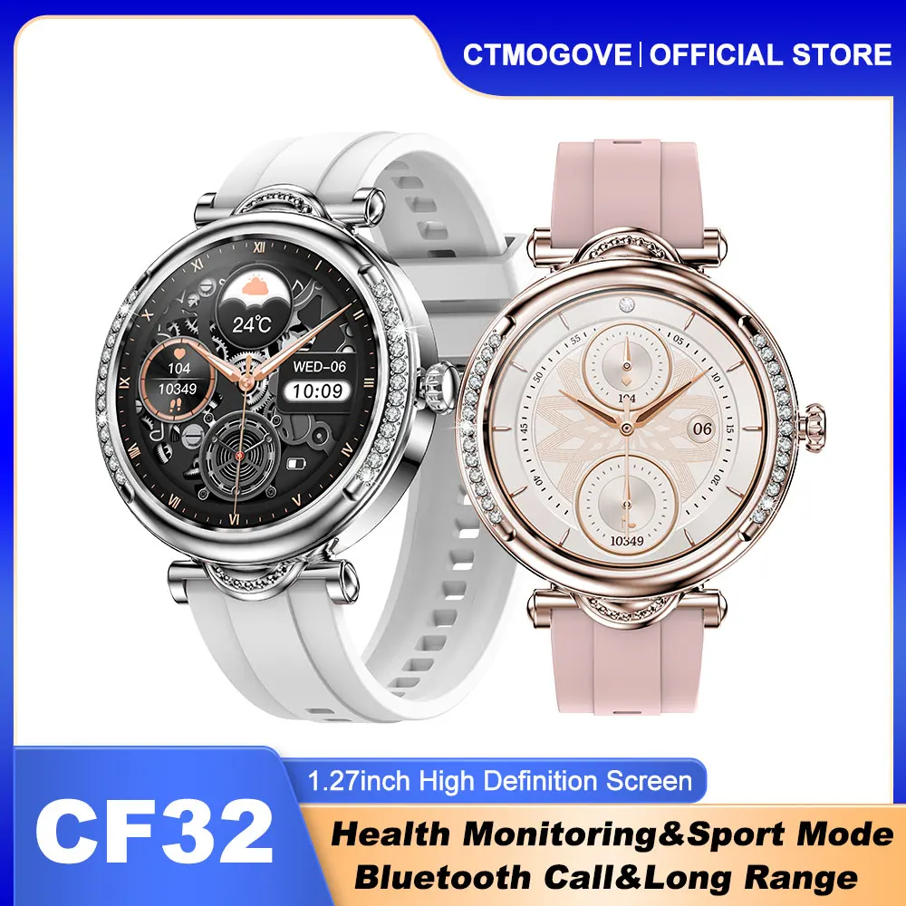 

CF32 Women's Diamond Smart Watch HD Screen Bluetooth Call Heart Rate Sleep Monitoring Fashion Sports Smart Watch