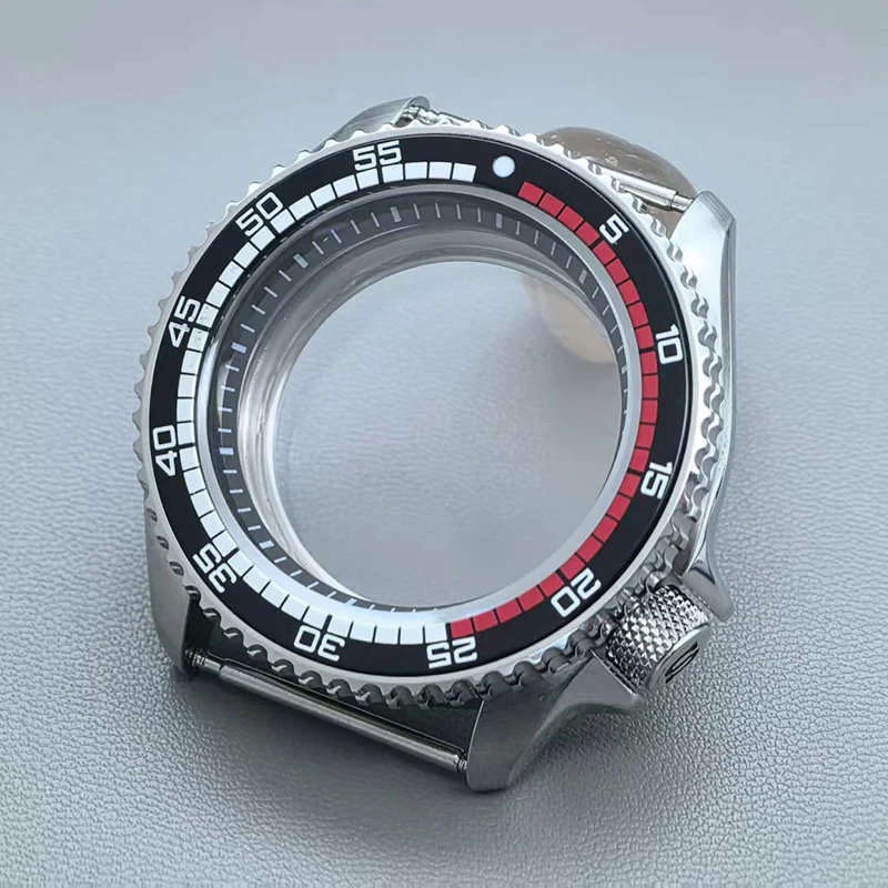 Фото Корпус для часов Mod Silver SKX007 с плоским сапфировым стеклом для NH35 NH36 4R 6R 7S, мужские детали для ремонта циферблата 28,5 мм №1