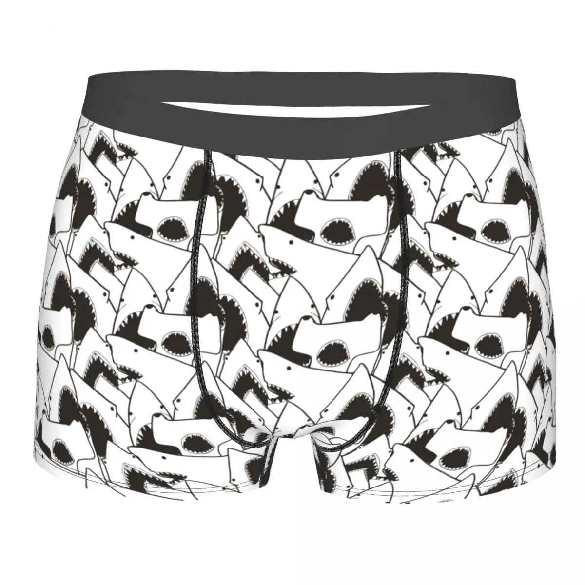 Boxershorts Men Comforable Panties Set Shark Black White Underwear Man Boxer