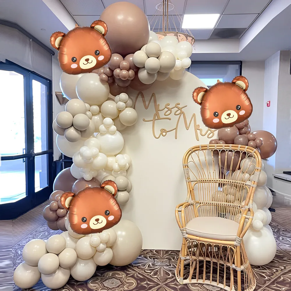 

97pcs/Set Brown Bear Balloon Garland Kit Coffee Brown Balloons Birthday Baby Shower Wedding Party Decoration Supplies
