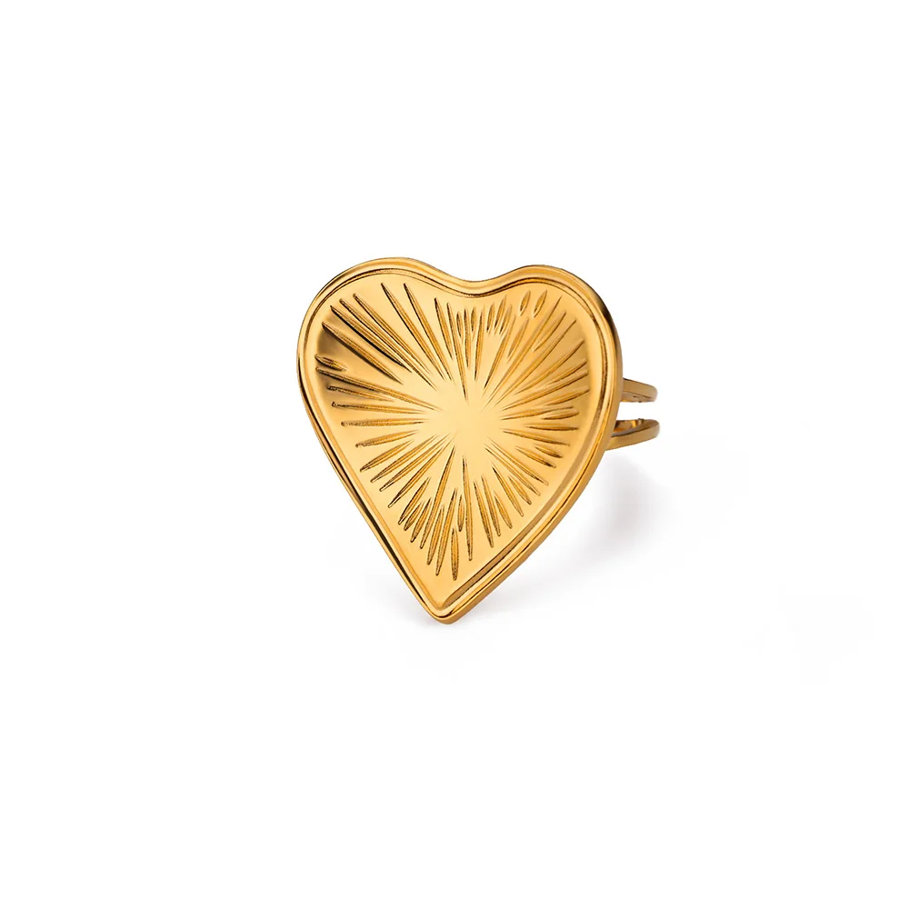 Женское Открытое кольцо из нержавеющей стали золотистое Обручальное в форме