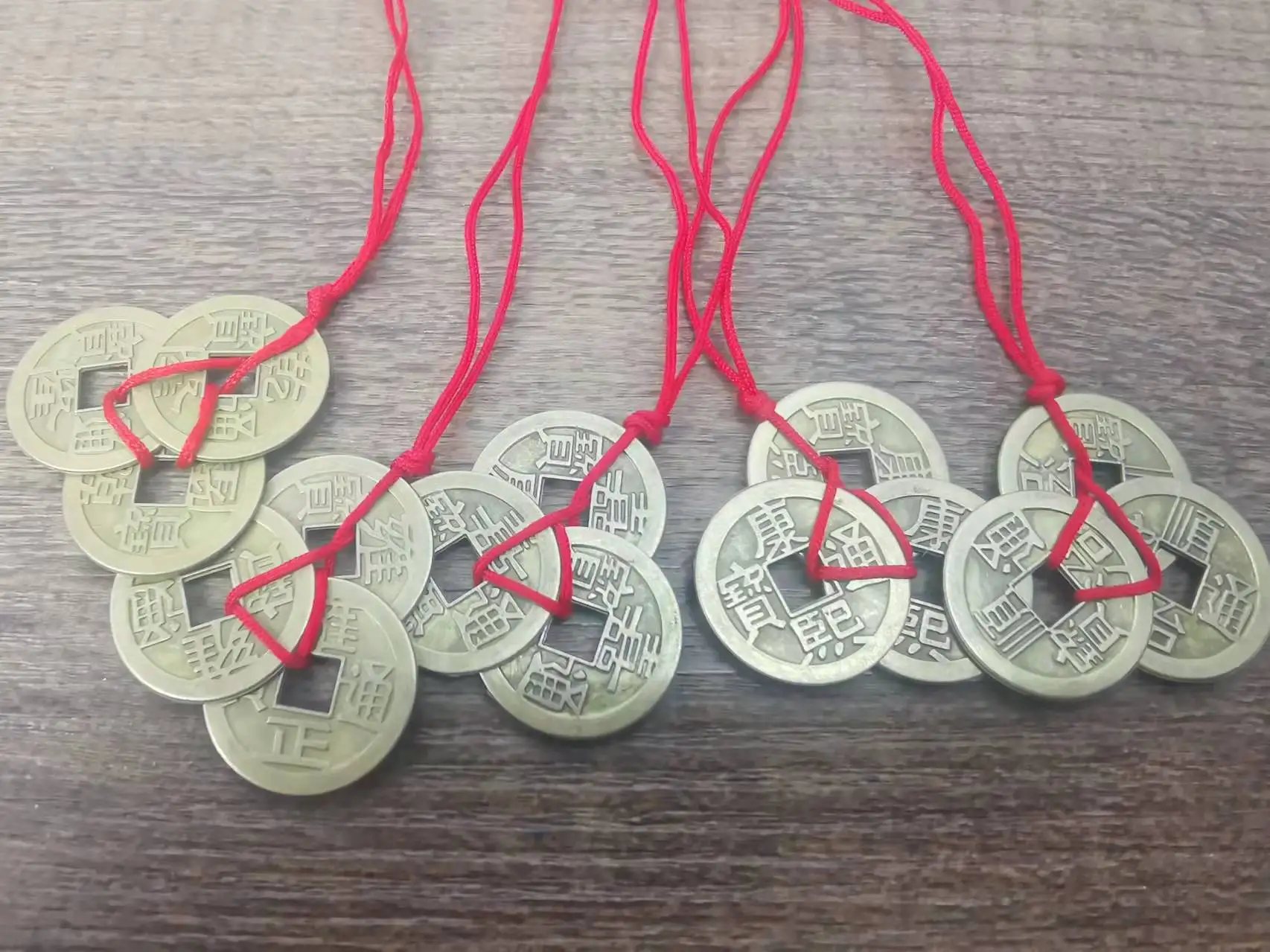 2 набора из 3 китайских монет на удачу успех в богатстве фэншуй медный сплав