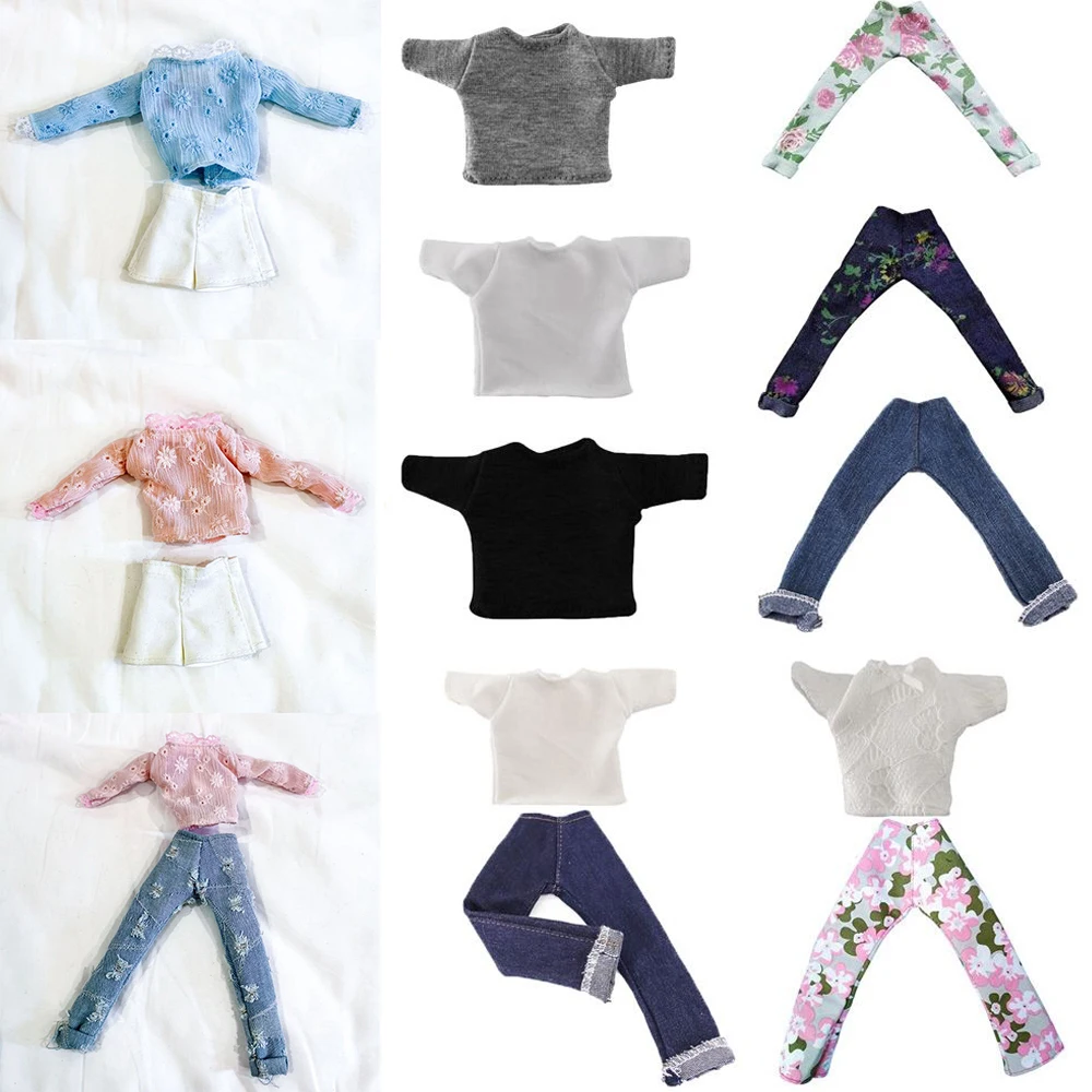 11 5 &quotмодные джинсы с цветочным принтом кожаные брюки Одежда для куклы