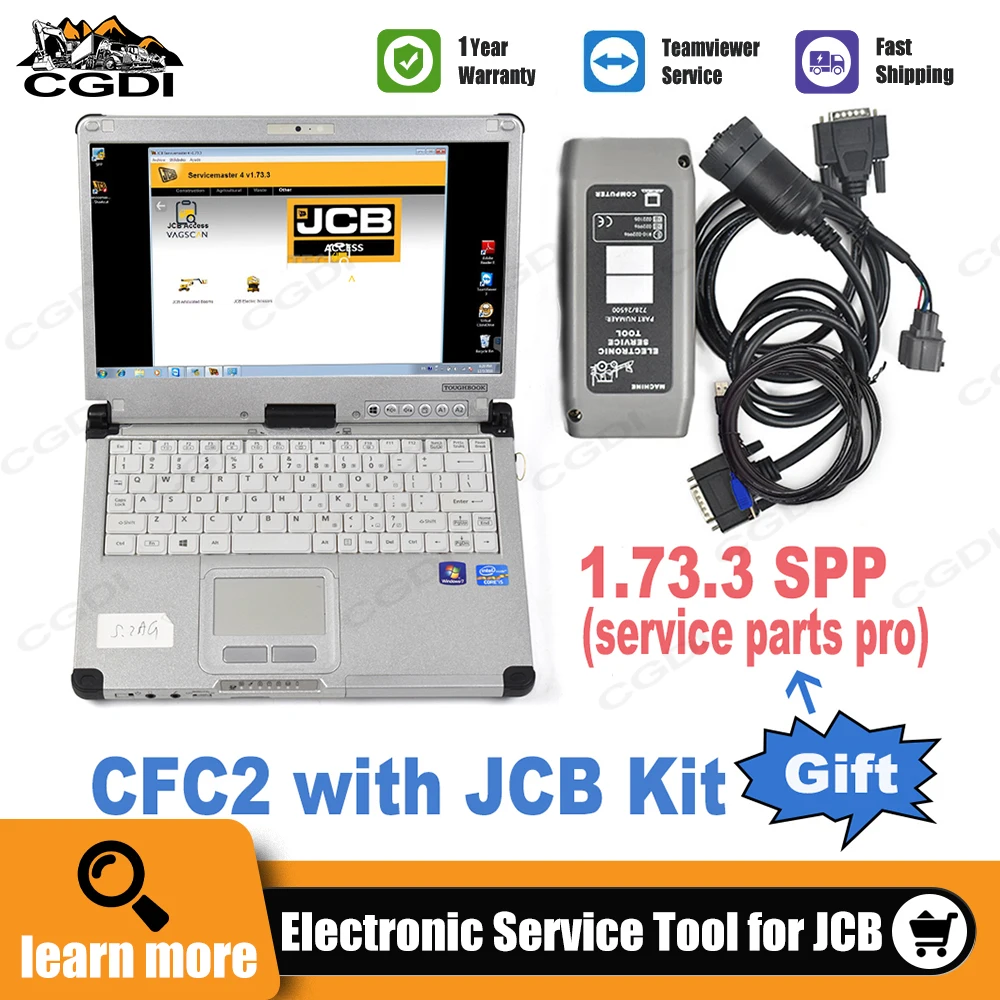 

CFC2 CF-C2 Laptop Construction Equipment V1.73.3SPP for JCB Truck Excavator Master Diagnostic Service tool