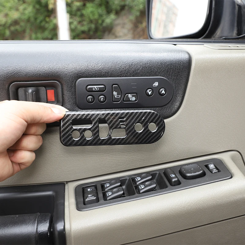

ABS Carbon Fiber Car Seat Memory Button Decorative Frame Sticker Car Interior Accessories for Hummer H2 2003-2007