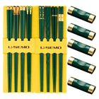 Палочки для суши, 568 пар, темно-зеленые, не скользящие, устойчивые к высоким температурам, держатель для палочек