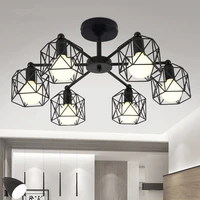 modern black chandelier lighting northern europe cage ceiling lamp light fixtures kitchen bedroom living room home decor lamp