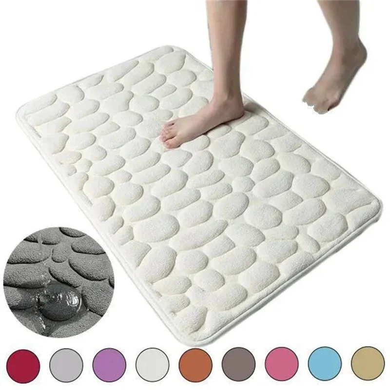 

Memory Foam Bath Mat Coral Velvet Super Non-Slip Rapid Water Absorption Soft and Comfortable Easier to Dry Machine Wash Bathroom