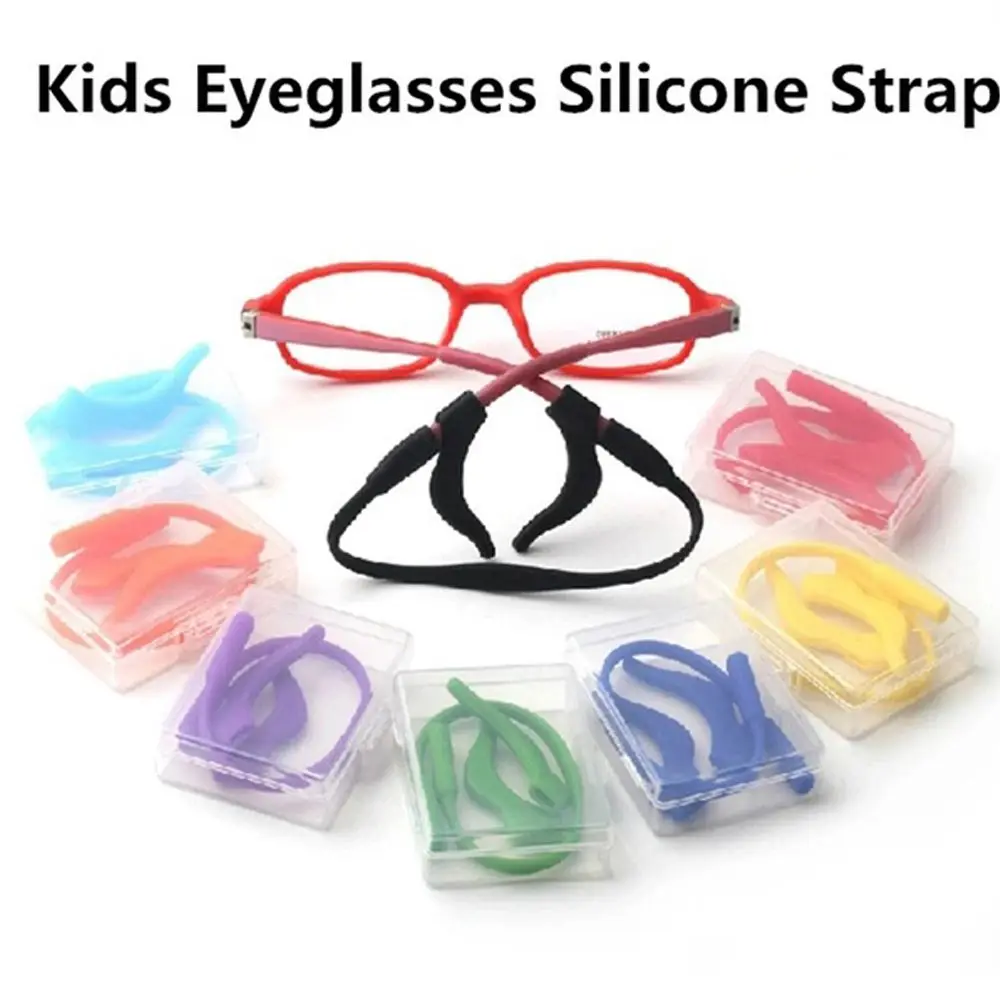 

Kids Children 1SET Eyeglass Lanyard Silicone Glasses Chain + Ear Hooks Fashion Glasses Strap Eyewear Sports Accessories