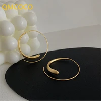 qmcoco silver color chice design large circle earring for women simple fashion temperament earrings korean daily accessories