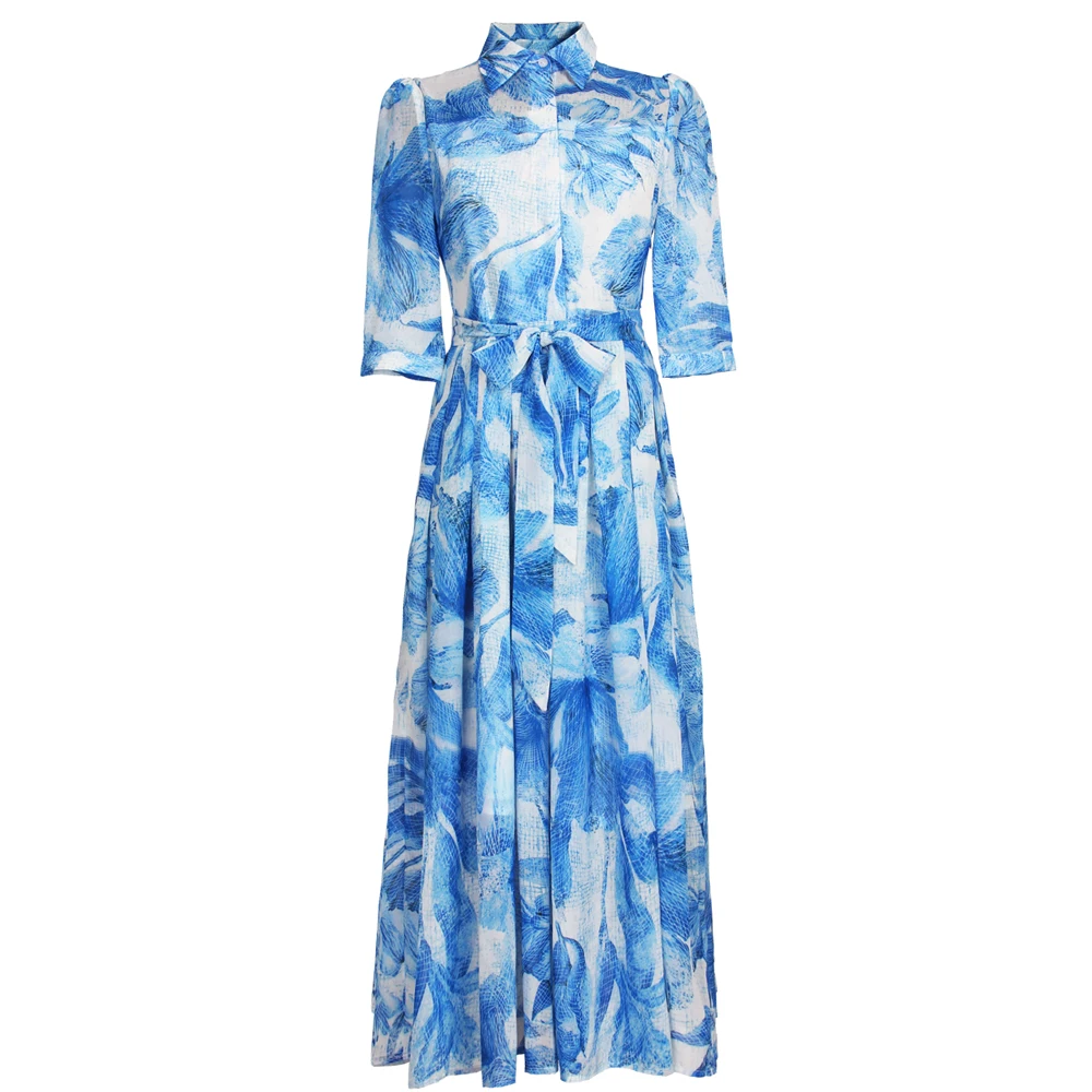 

Женское шифоновое платье с широкой юбкой, приталенное платье с принтом на талии, лето 2022