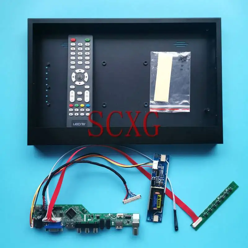 

For B154EW03 B154EW07 LP154WX3 TV Analog Driver Board+Metal Case 15.4" 2CCFL Kit LVDS 30 Pin 1280*800 VGA HDMI-Compatible AV USB