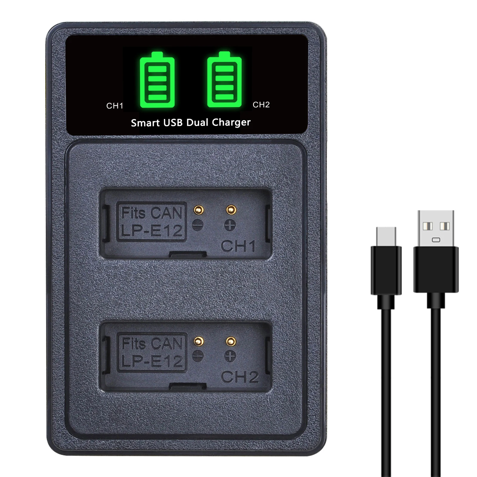 LP-E12 LP E12 светодиодный USB двойное зарядное устройство для Canon батарея EOS M 100D Kiss X7 Rebel