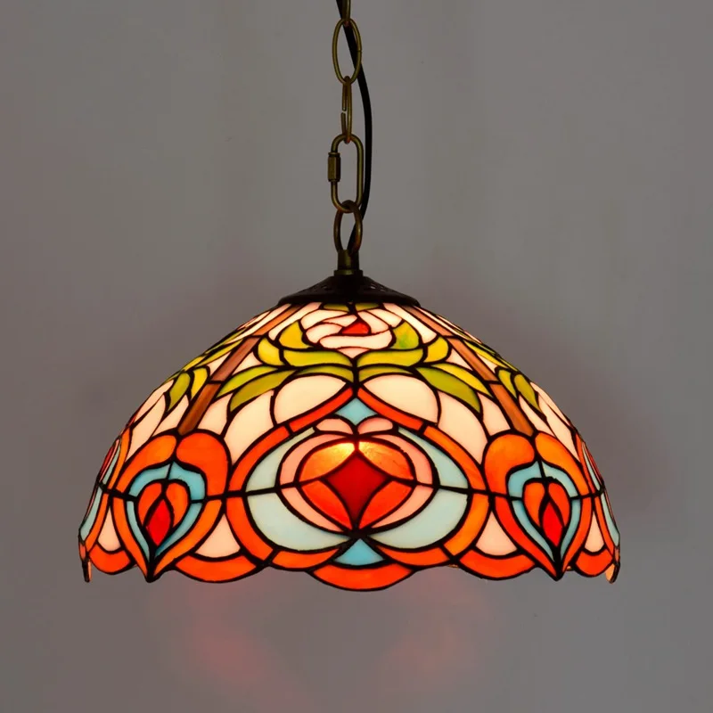 Американская пасторальная Ретро креативная витражная люстра Xiantao Ou Yan Tiffany из закаленного стекла для ресторана бара коридора 30 см