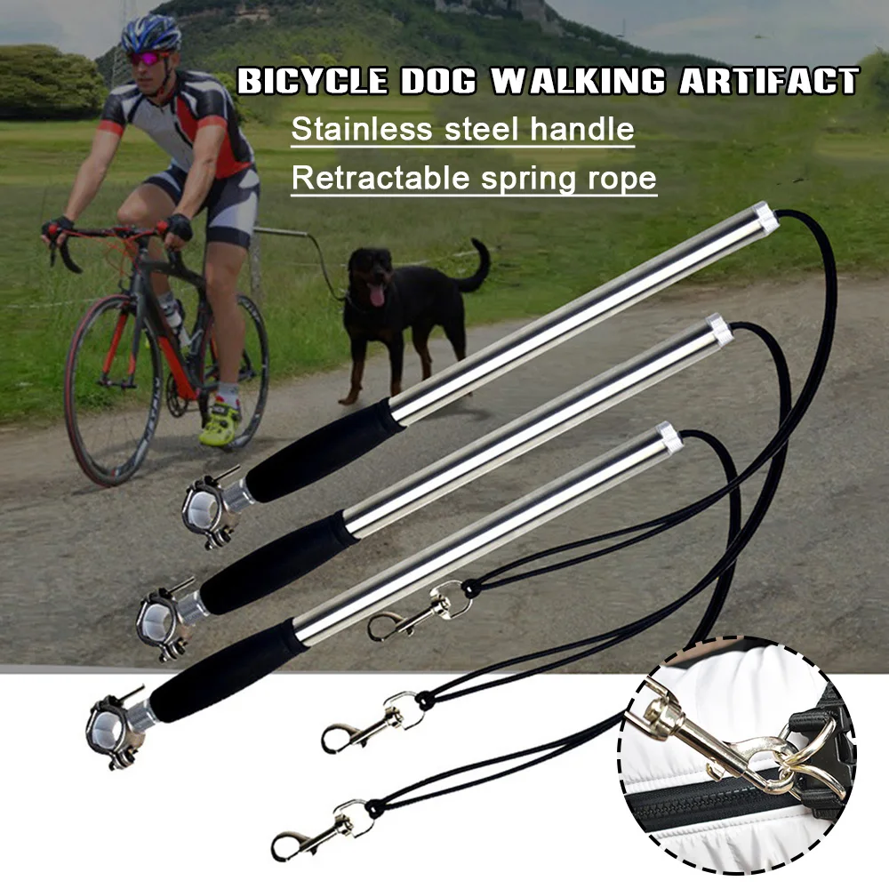 

Dog Bicycle Traction Rope Removal Stainless Steel Rod Easy Installation Cycling Walking Running Pet Dog Leash Pet Dog Supplies