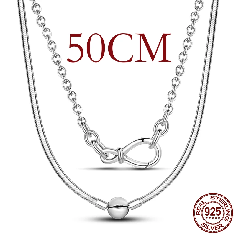 

Женское колье из серебра 2022 пробы, с узлом бесконечности, 50 см