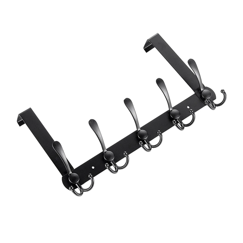 

Крючки-вешалки на дверь с 5 двойными сверхпрочными крючками для спальни, стойка для хранения крышек и пальто