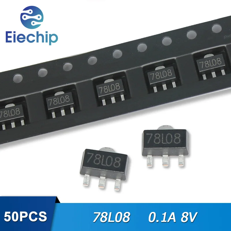 

50pcs/lot 78L08 SOT-89 Voltage Regulator 0.1A 8V Transistors