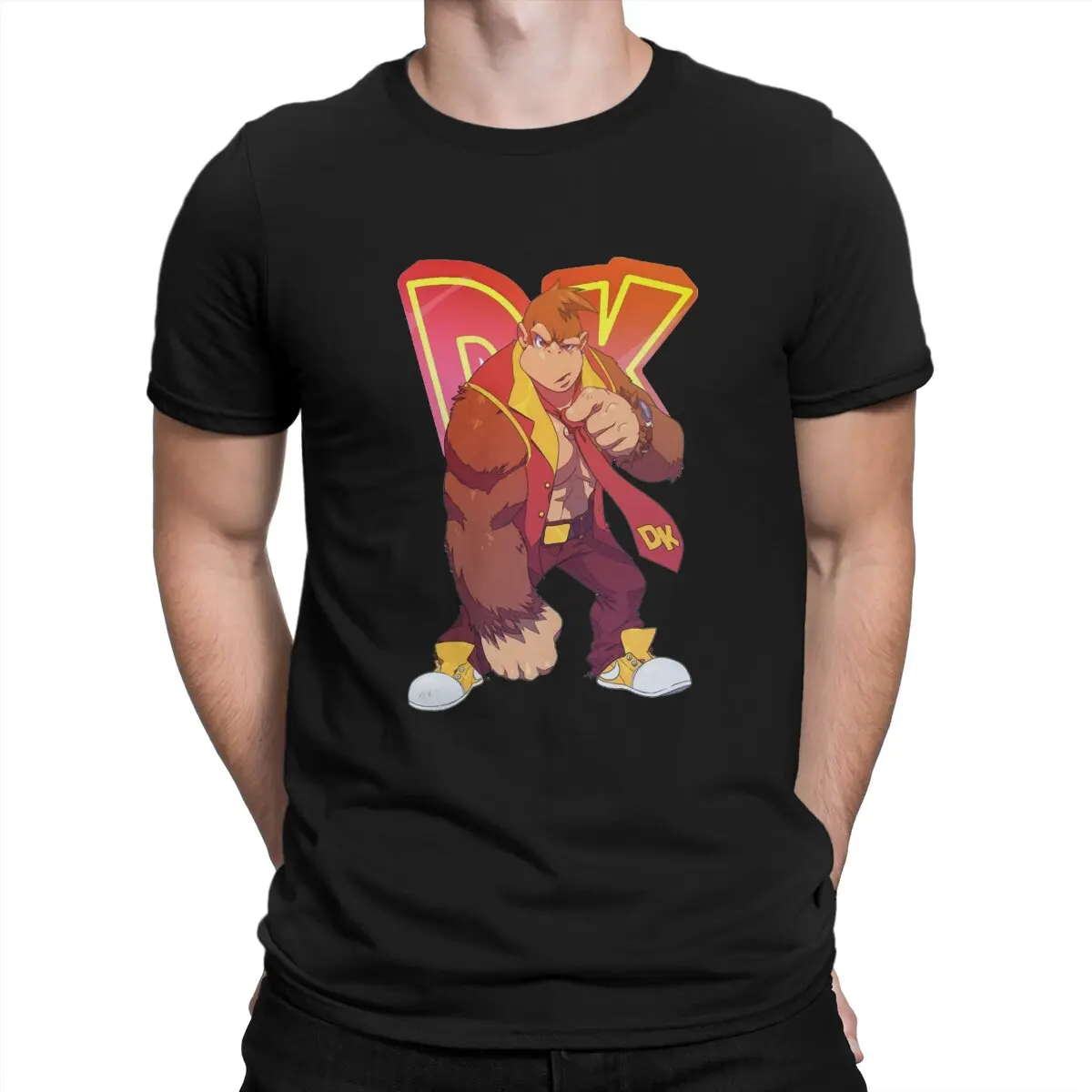 Monkey Fighter T Shirt Men's  Pure Cotton Cool T-Shirt O Neck Donkey Kong Tees Short Sleeve Clothing 6XL