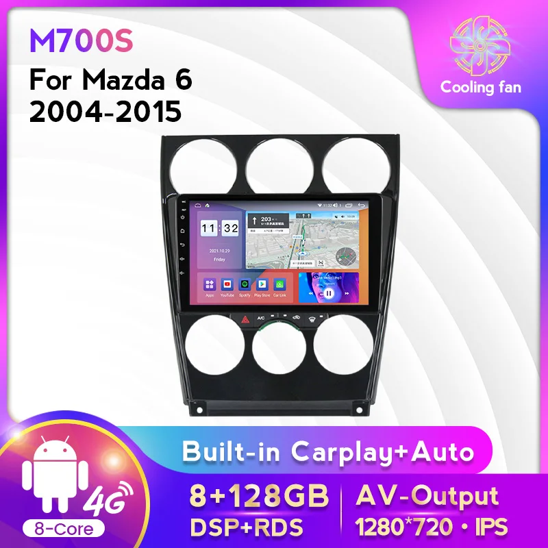 Автомагнитола для Mazda 6 2004-2015 8 ядер Android 11 2 din dvd GPS Wi-Fi |