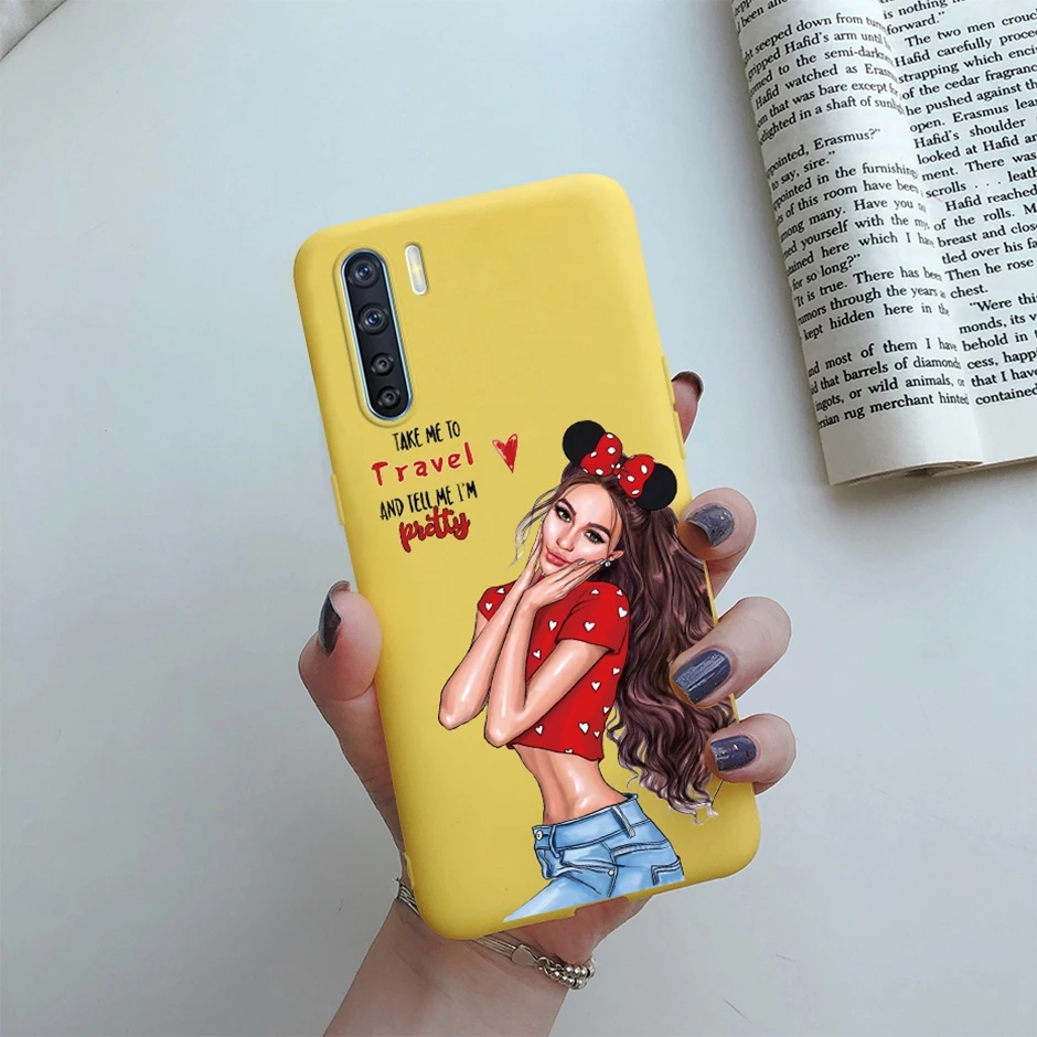 Для OPPO F15 чехол для телефона Oppo A91 Reno 3 силиконовый бампер милые окрашенные умные