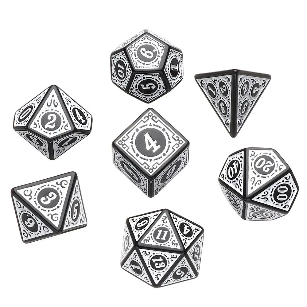 D4 D6 D8 D10 Polyhedral для TRPG DND Glitter iiровный игровой аксессуар набор игральных костей
