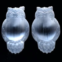 1pc natural selenite crystal bowl chakra healing stone plate carving owl shaped gypsum rock mineralsreiki home bowl decor crafts