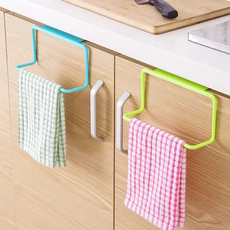 

NEW Plastic Hanging Holder Towel Rack Multifunction Cupboard Cabinet Door Back Kitchen Accessories Home Storage Organizer