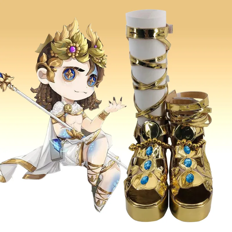 Game Identity V Luchino Diruse обувь с золотой кожей ботинки для косплея комиксы вечеринка на