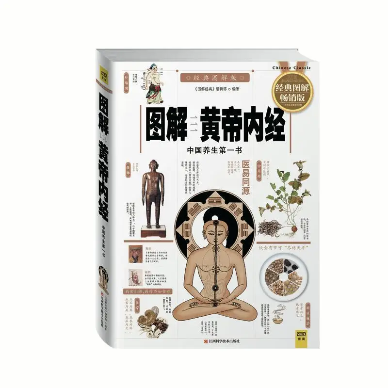 Inner Canon of Huangdi with picture explained, easy to understand , Chinese traditional medicine health classic book
