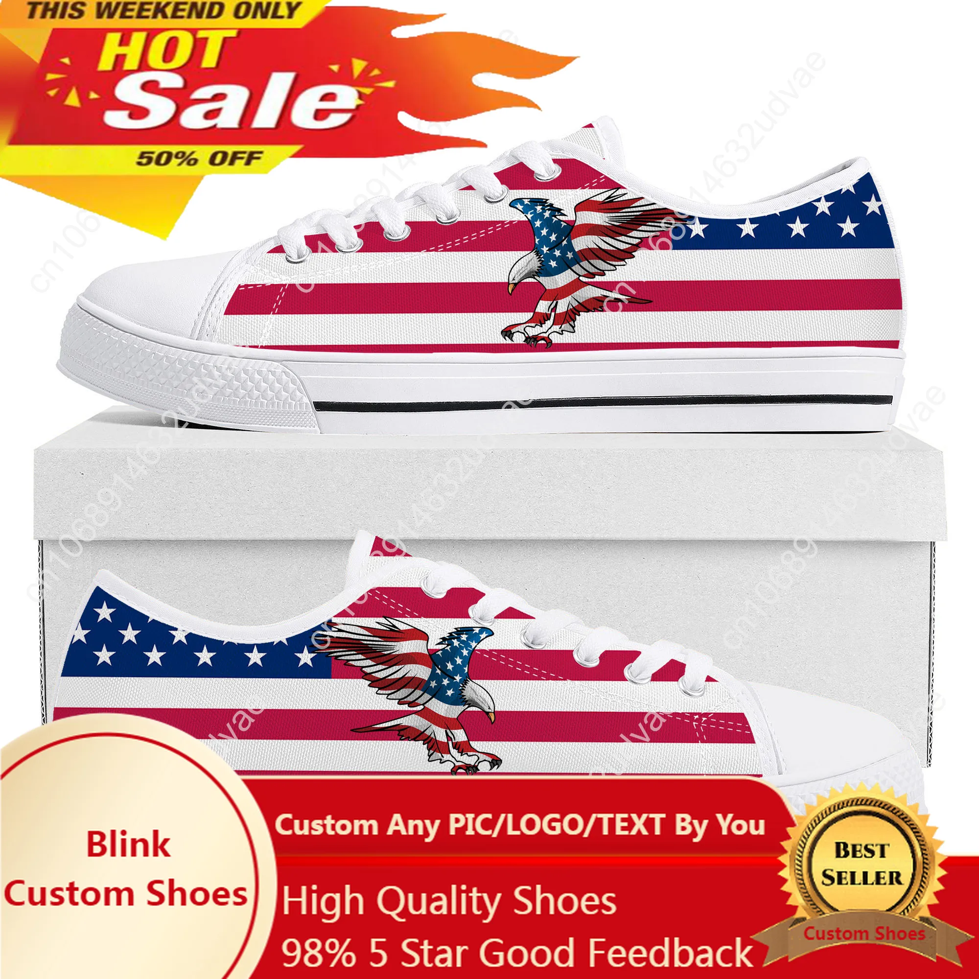 

Кроссовки мужские/женские парусиновые, низкие кеды с американским флагом, повседневная обувь под заказ для подростков, цвета: красный, синий, белый