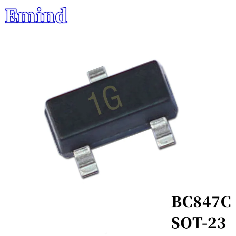 

100/200/300Pcs BC847C SMD Transistor Footprint SOT-23 Silkscreen 1G Type NPN 45V/200mA Bipolar Amplifier Transistor