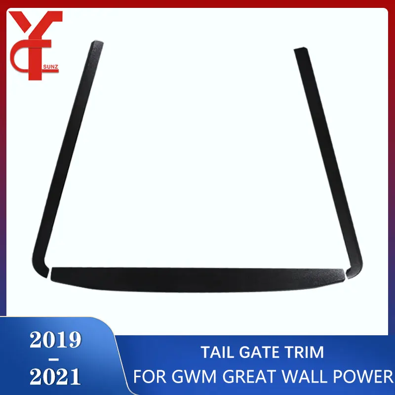 

textured black ABS Tail Gate Trim For GWM Great Wall Power Great Wall Pao 2019 2020 2021 Rail Load Bed Liner Accessories YCSUNZ