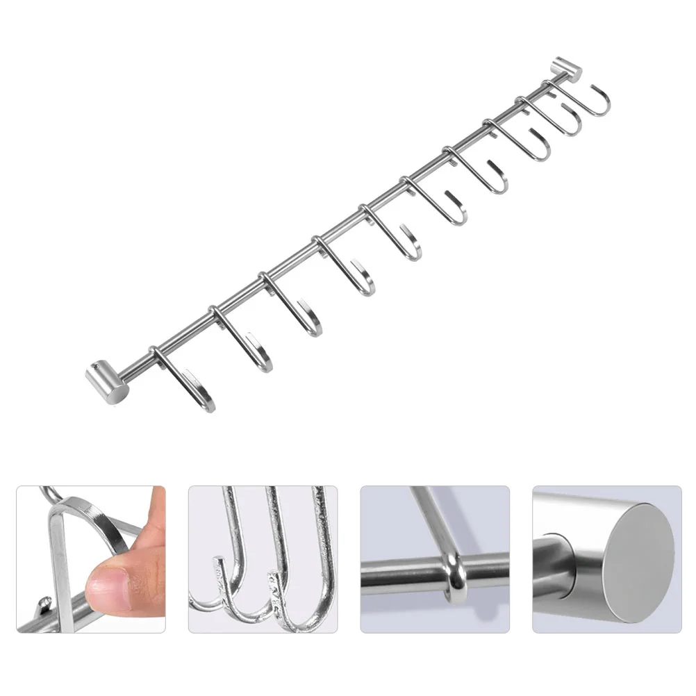 

1pc Stainless Steel Wall Hanging Rack Multifunctional Kitchen Wall Hanger Rail systems