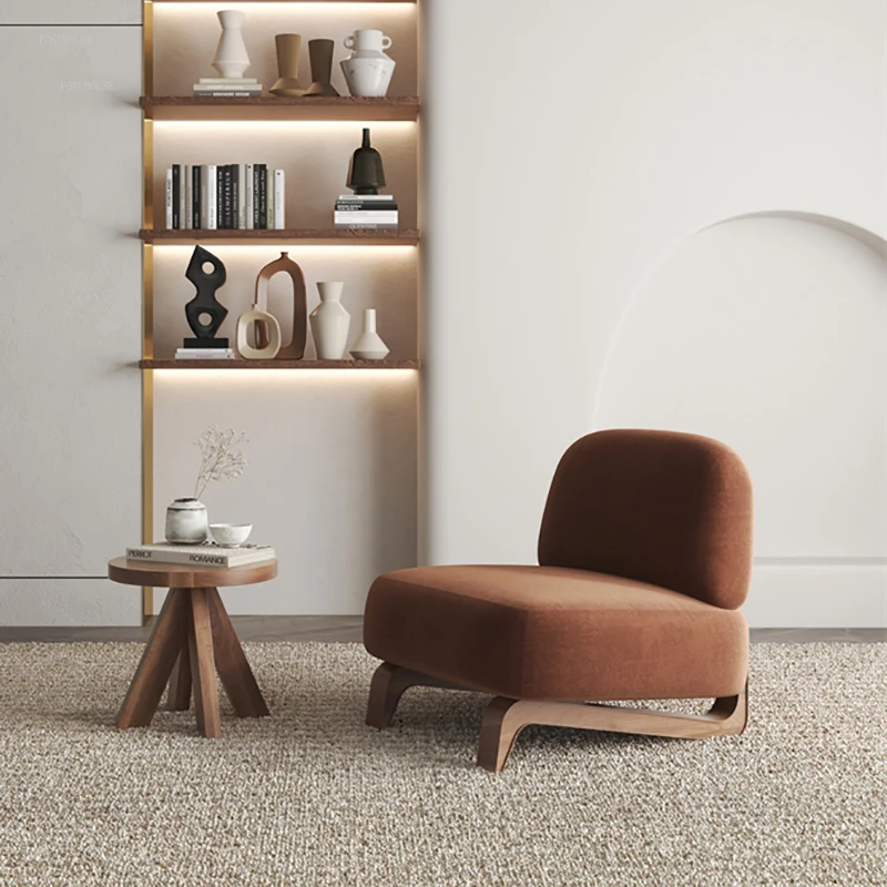 

Salon Minimalist Solid Wood Living Room Chairs Single Sofa Japanese Designer Homestay Leisure Chair Sillas Home Furniture FY25YH