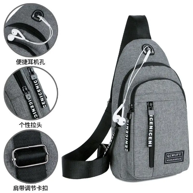 

Chest Nylon Canvas Bag Bag Men Leisure Inclined Shoulder Bag New Men's Singles Shoulder Bag Multi-function Movement