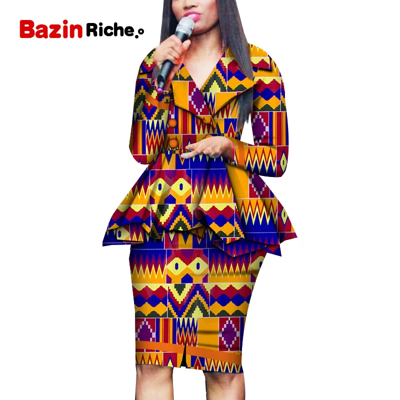 Африканский стиль женская африканская одежда комплект из двух предметов платье