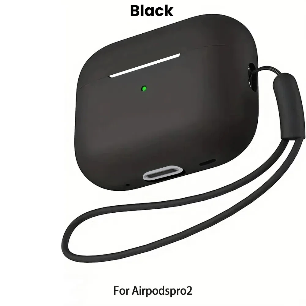 Фото Для AirPods Pro 2 2-й чехол со шнурком, мягкие силиконовые защитные чехлы для Apple AirPods Pro2 Air Pod Pro2 Gen Coque Funda №1