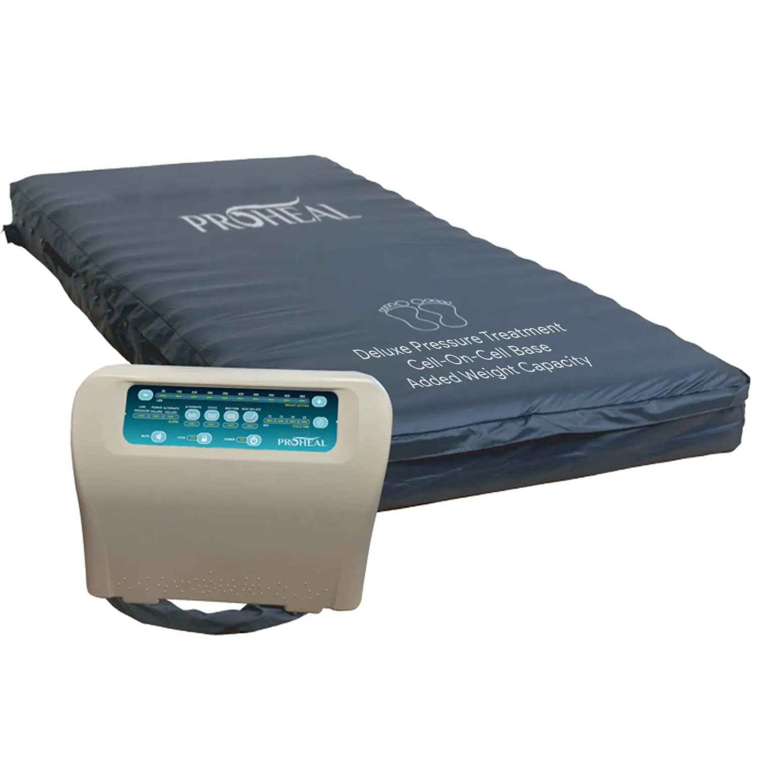 

Bariatric Low Air Loss Alternating Pressure Air Mattress with pump & Dual Compressor Stages I-IV - 42" x 80" x 10"