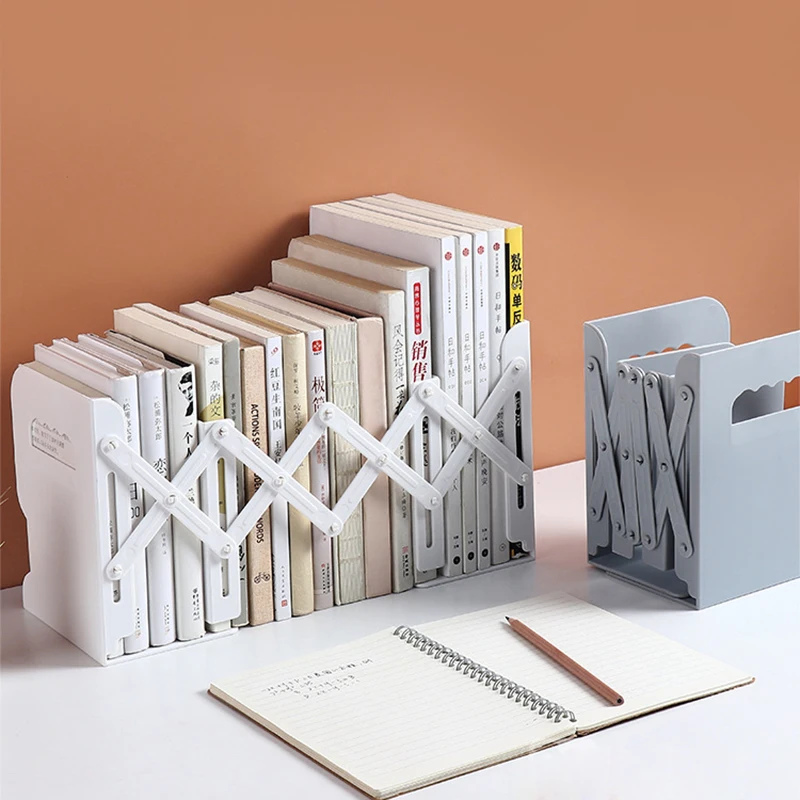 

Retractable Bookends For Shelves Book Support Stand Book Stoppers Adjustable Bookshelf With Pen Holder Desk Organizer Folder