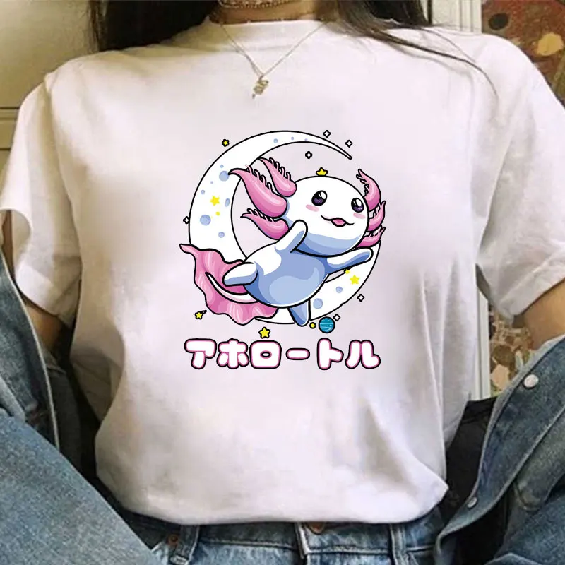Axolotl Kawaii Baphomet Pastel Goth Cute жуткий Nu печатная Футболка унисекс Harajuku винтажные