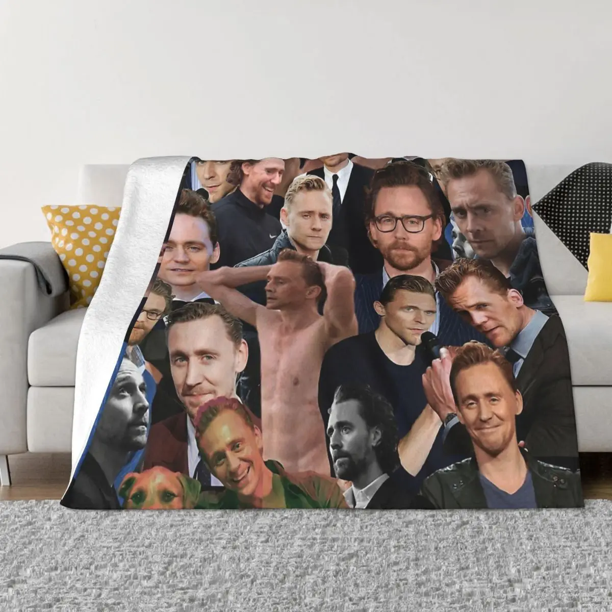 

Tom Hiddleston Excellent Producer Musician Blanket Flannel Decoration Photo Portable Home Bedspread