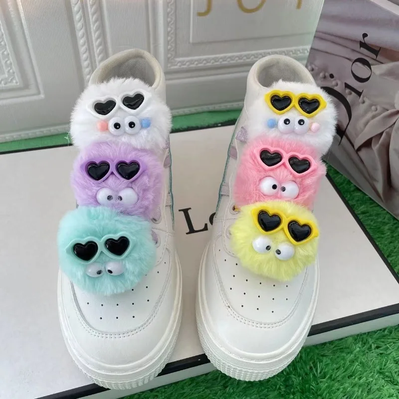 

Cartoon Cute Fur Ball Sneakers Charms Handmade Quality Shoes Charms for Sneaker All-match DIY Shoe Accessories New Arrivals