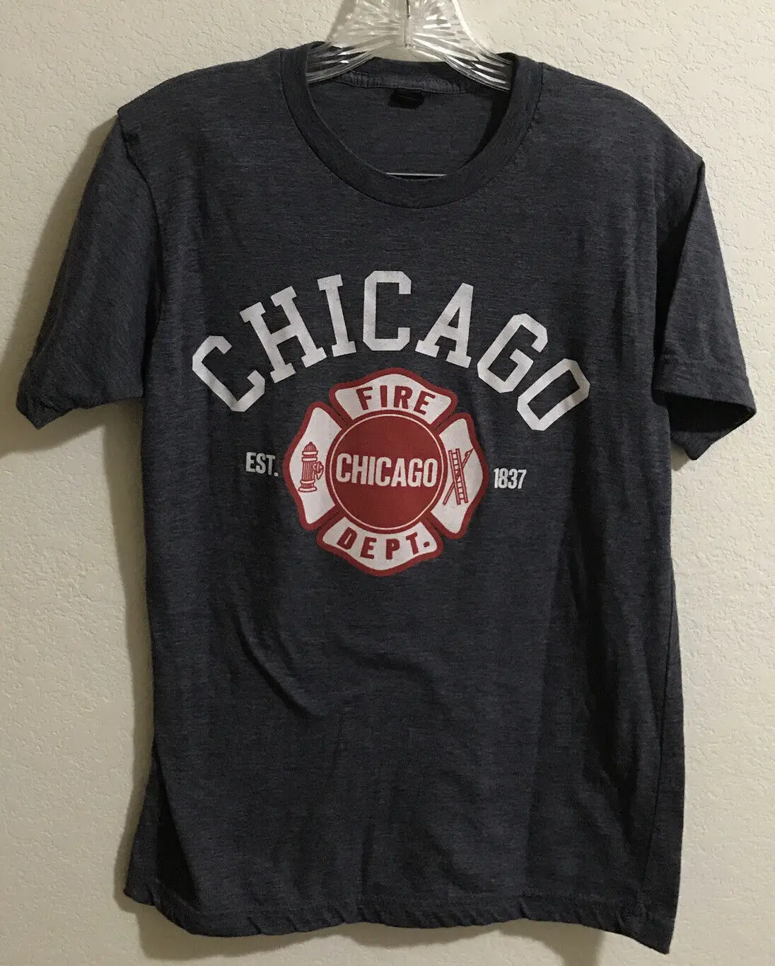 Чикаго Пожарная служба серая тултекс футболка Размер маленькая рубашка S FD