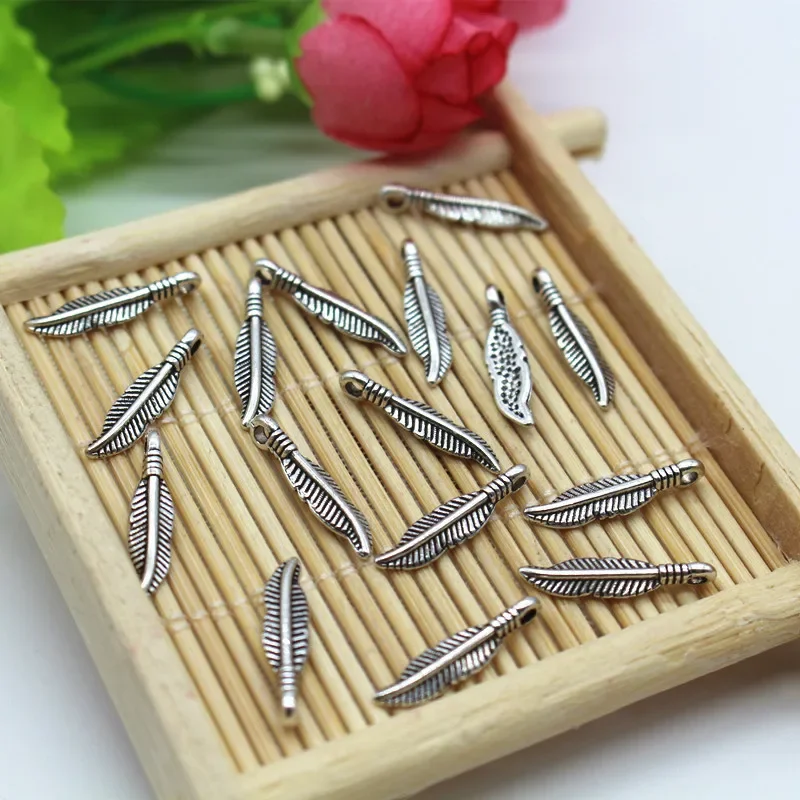 Новое поступление 19x4 5 мм кулон с перьями из цинкового сплава античное тибетское