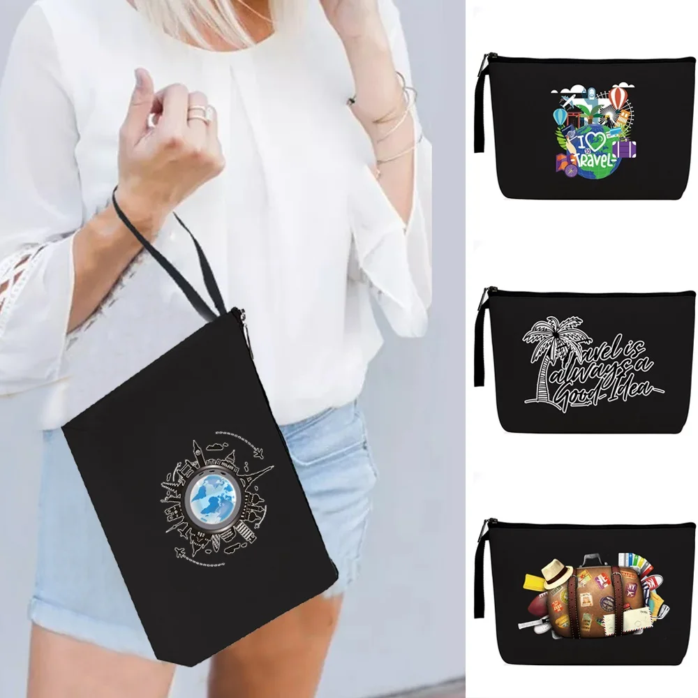 

New Women's Makeup Bag Large Capacity Cute Travel Print Cosmetic Cases Outdoor Travel Daily Necessities Zipper Beauty Bags